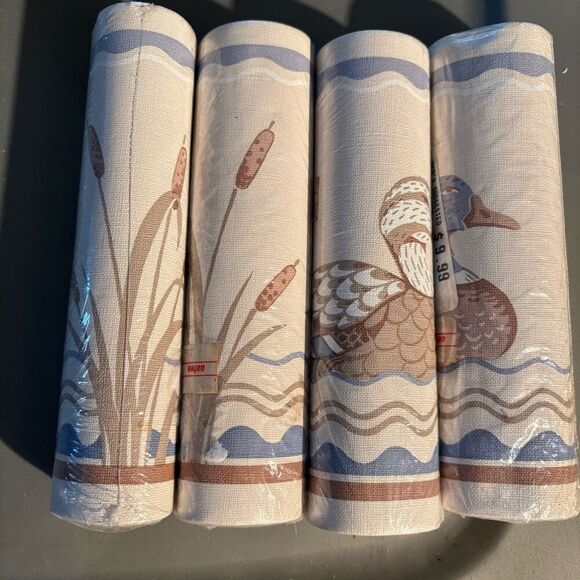 Borden Ducks Birds Ferns 15 Feet Wallpaper Border Lot Of 4 WB935 - Picture 1 of 2